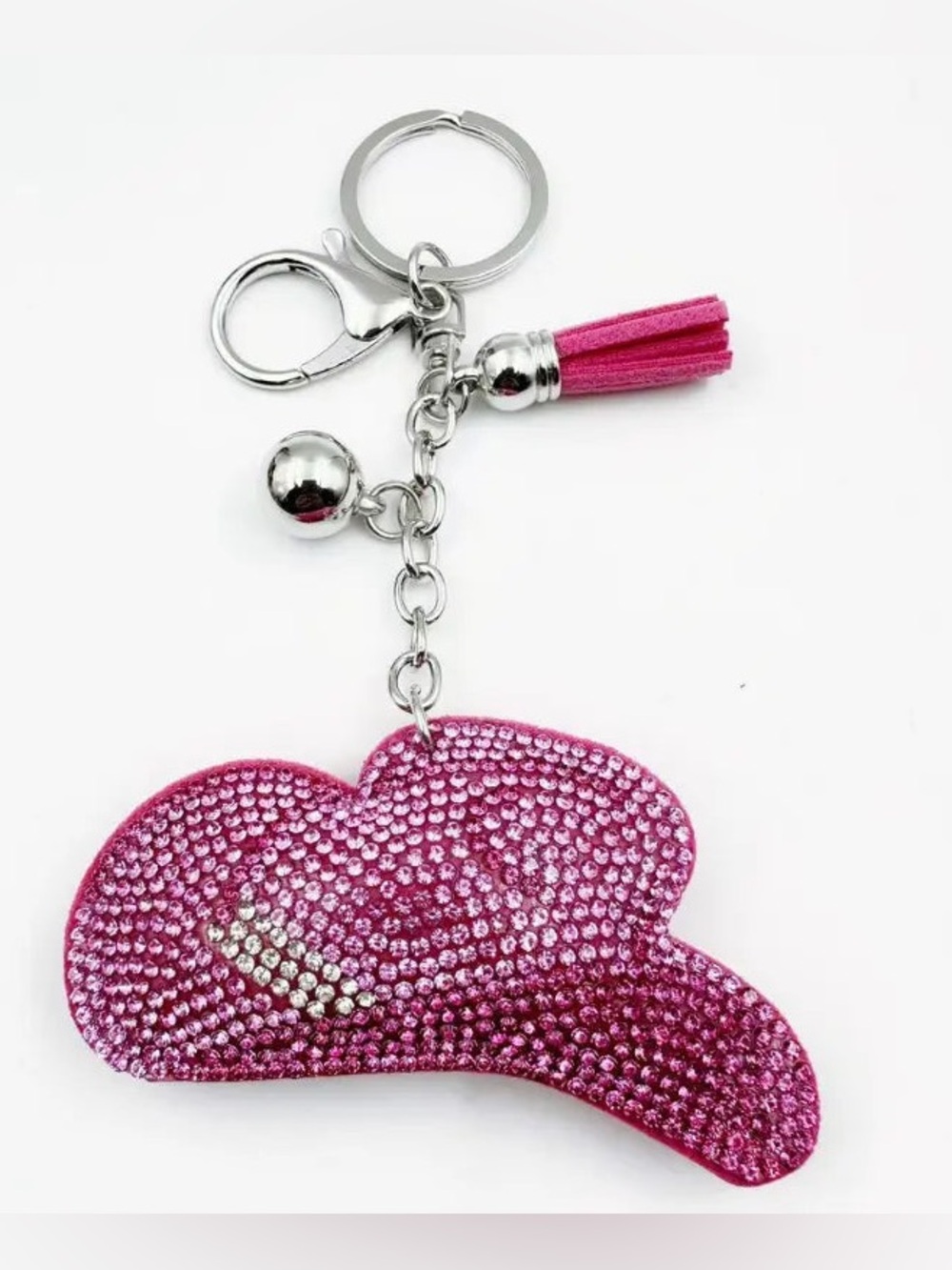 NWT Emmafy Sequin Jewel Dazzle Pink Cowboy Hat Bag Charm Accessory $15